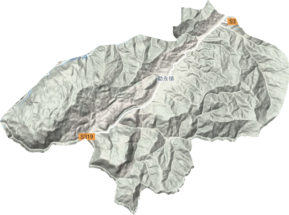 勐永镇地形地图