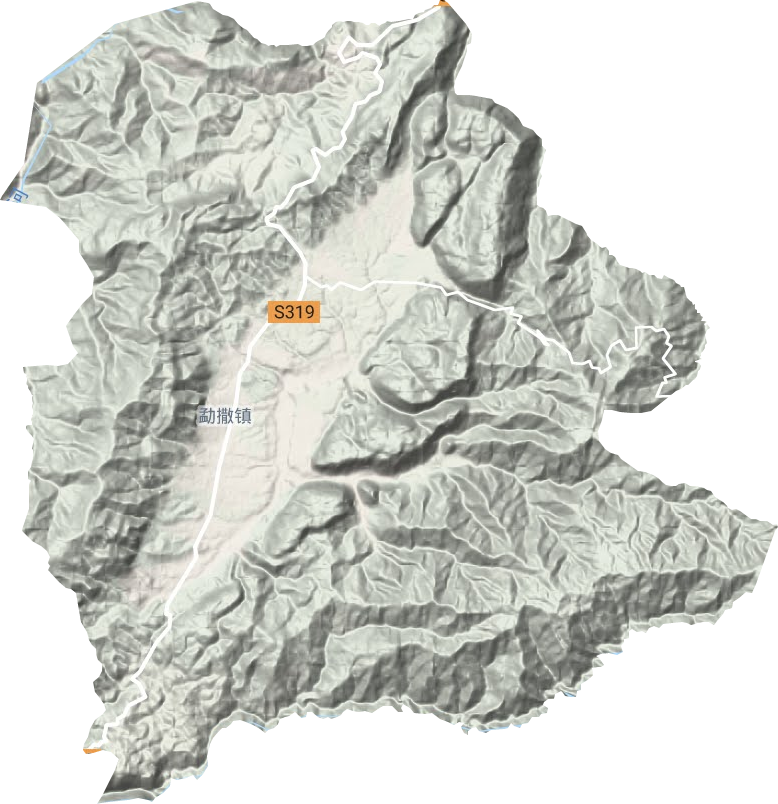 勐撒镇地形地图