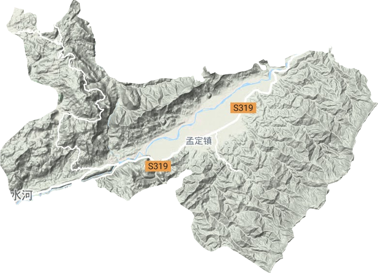 孟定镇地形地图