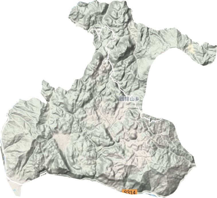 四排山乡地形地图