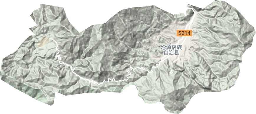 勐董镇地形地图