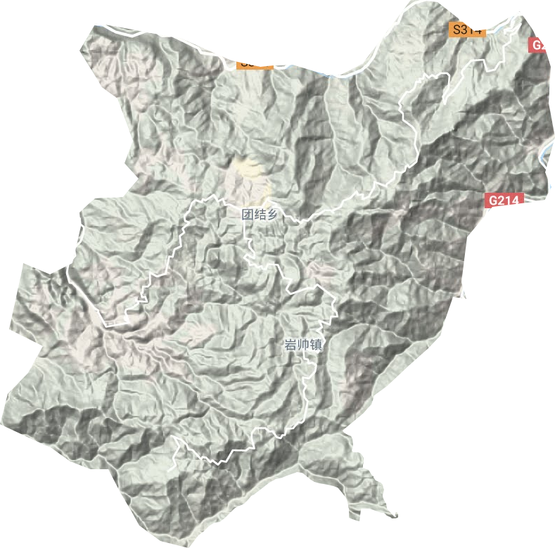 岩帅镇地形地图