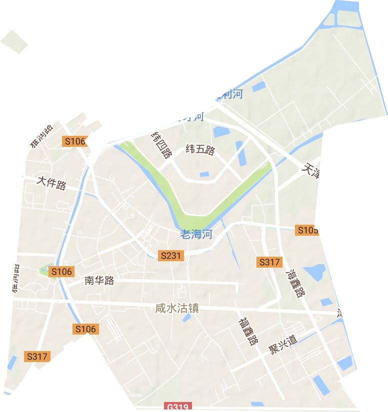 咸水沽镇地形地图
