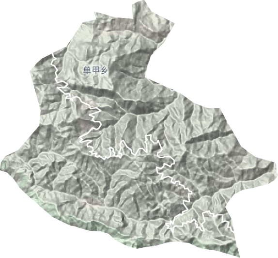 单甲乡地形地图
