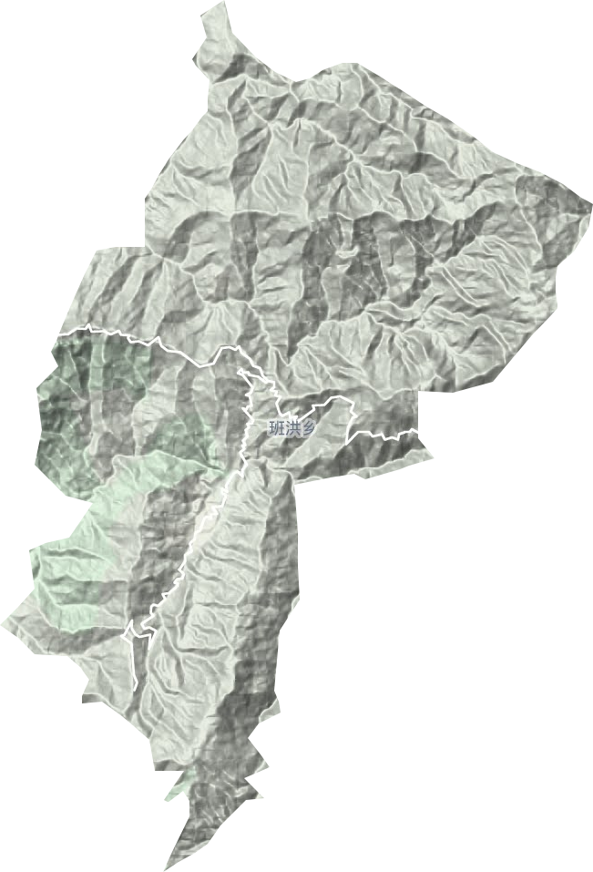 班洪乡地形地图