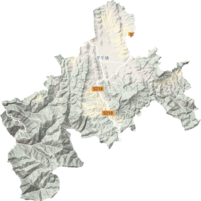 子午镇地形地图
