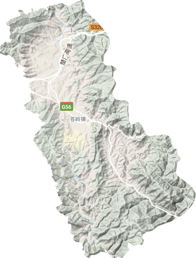 苍岭镇地形地图