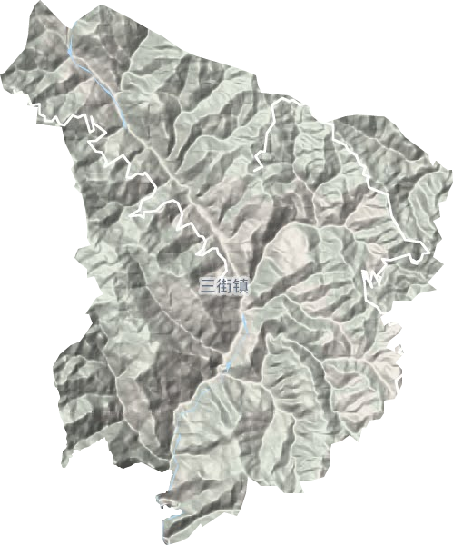 三街镇地形地图