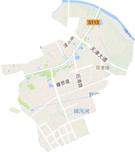 双港镇地形地图