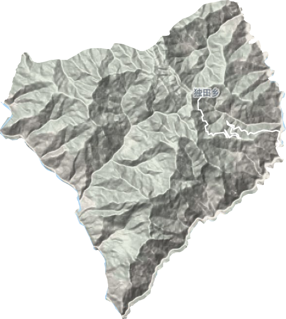 独田乡地形地图