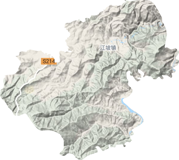 江坡镇地形地图