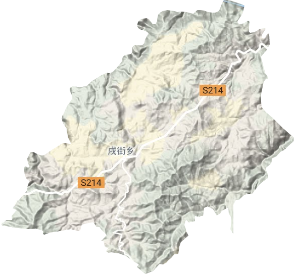 戌街乡地形地图