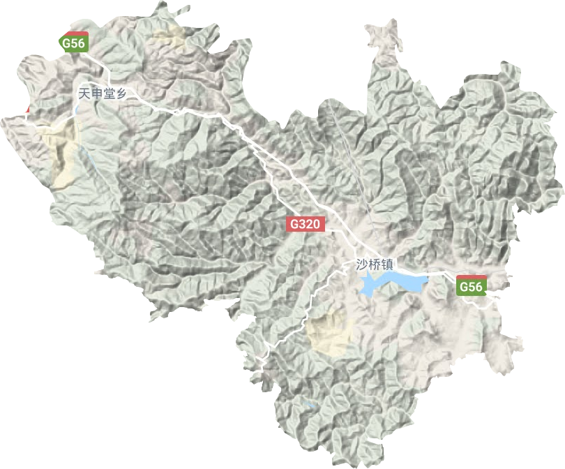 沙桥镇地形地图