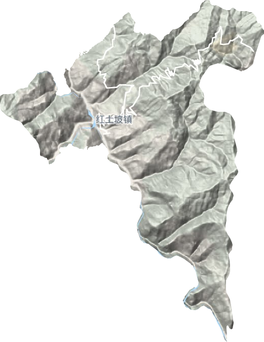 红土坡镇地形地图