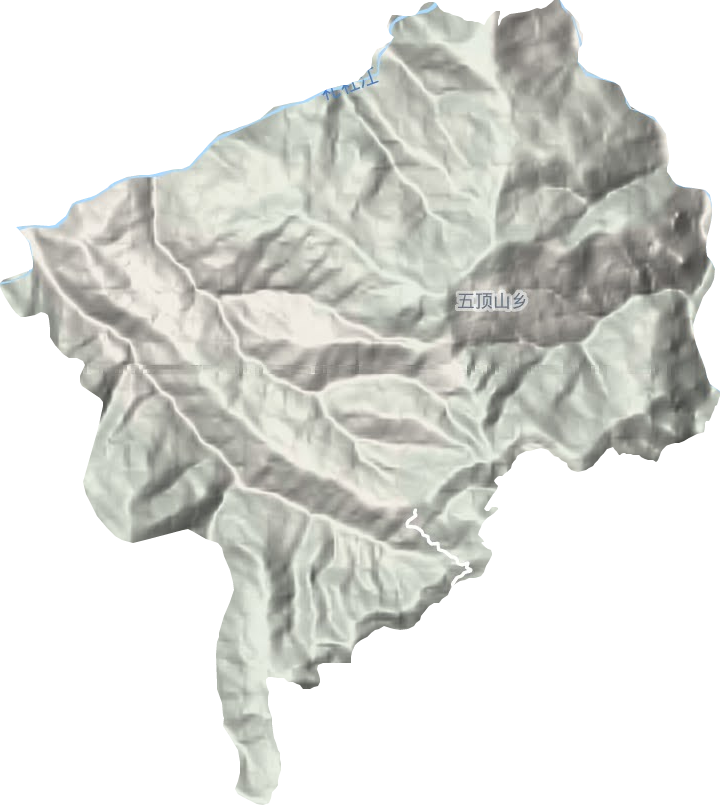 五顶山乡地形地图