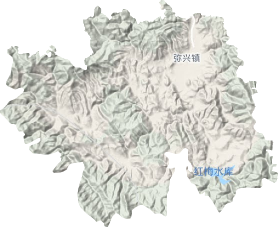 弥兴镇地形地图