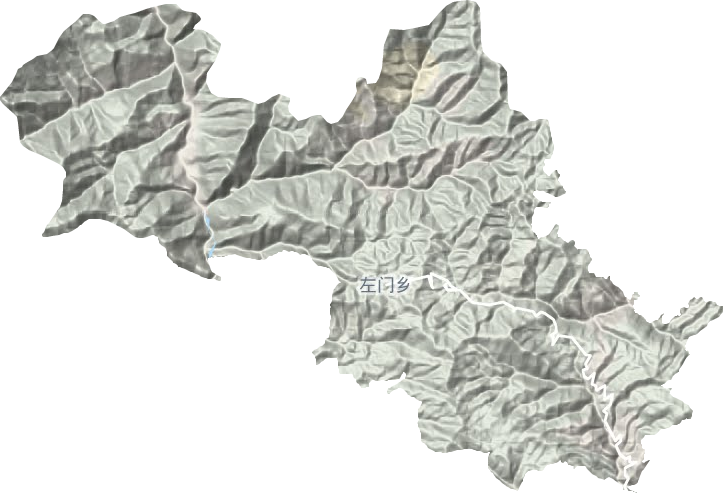 左门乡地形地图