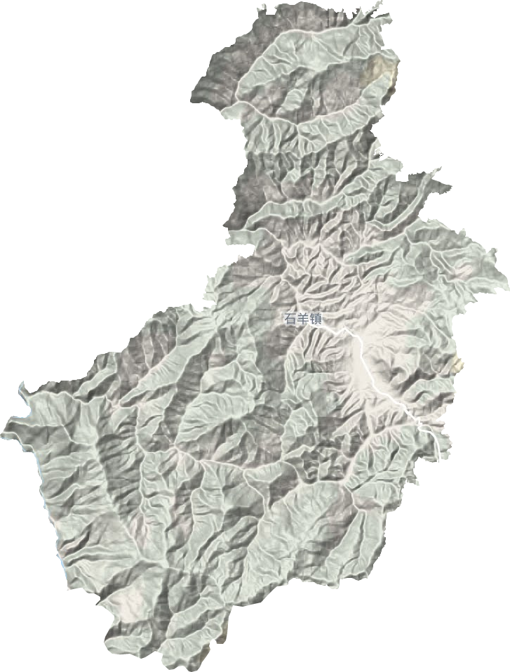 石羊镇地形地图