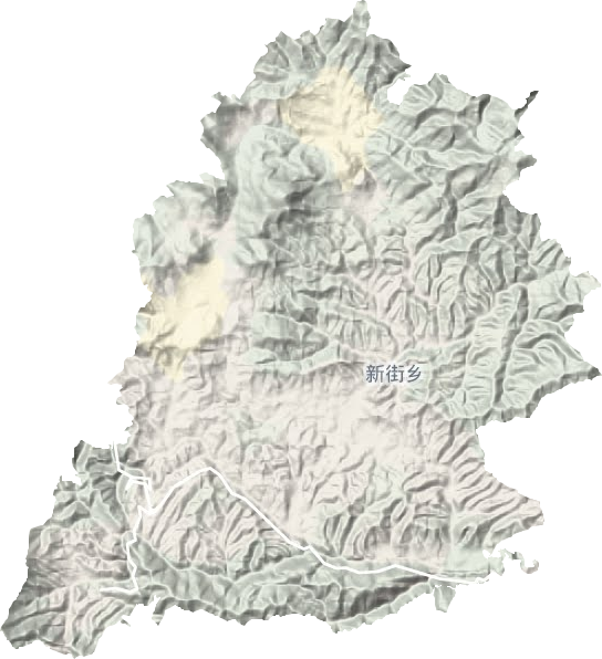 新街镇地形地图