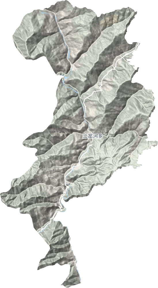 三岔河镇地形地图