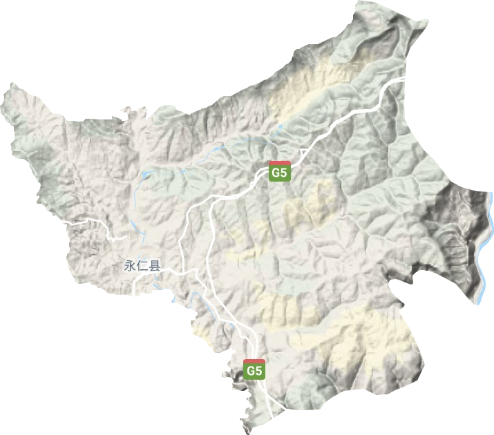 永定镇地形地图