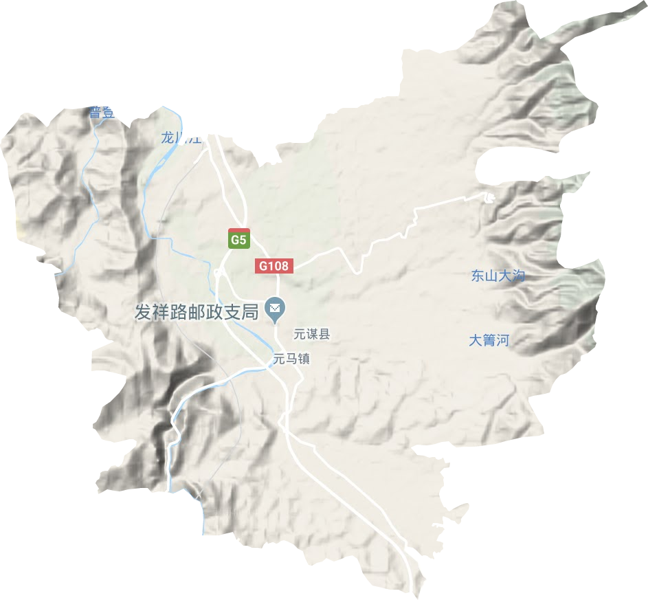 元马镇地形地图