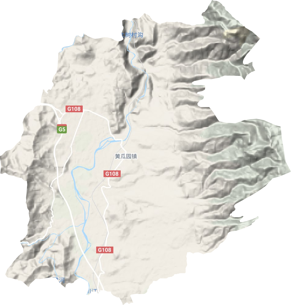 黄瓜园镇地形地图