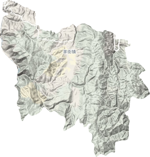羊街镇地形地图