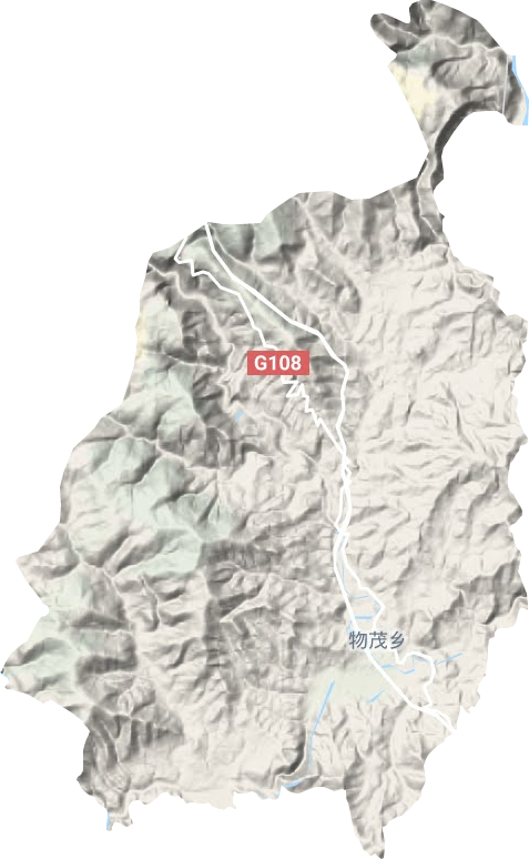 物茂乡地形地图
