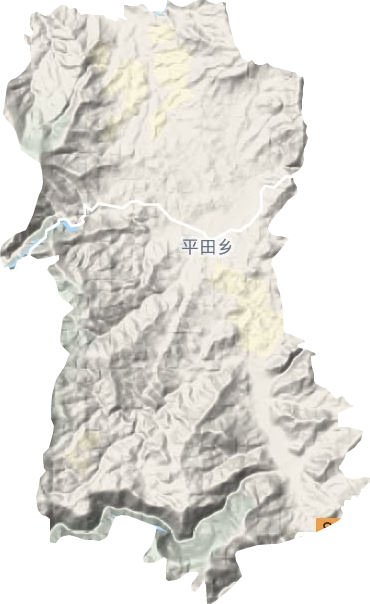 平田乡地形地图