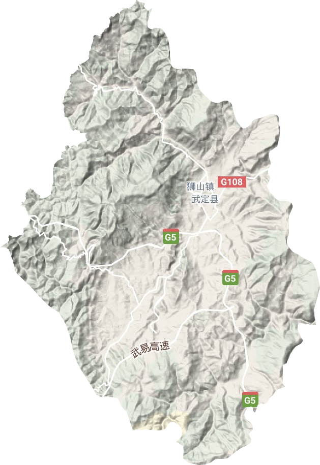 狮山镇地形地图