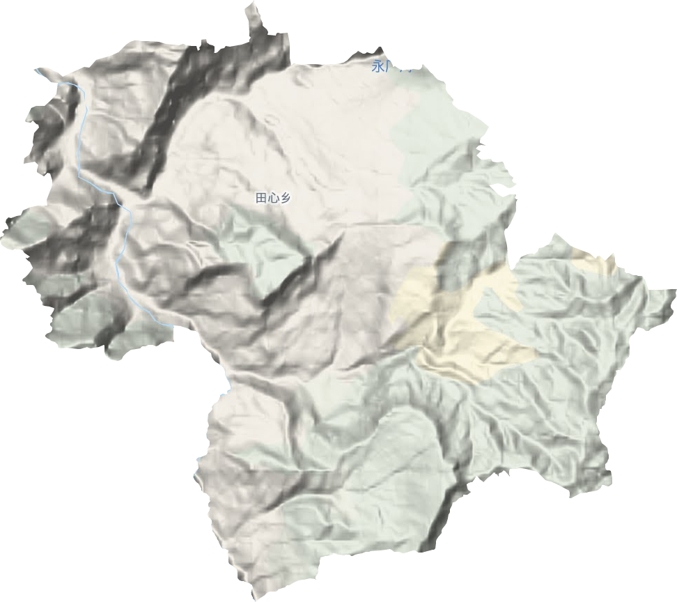 田心乡地形地图
