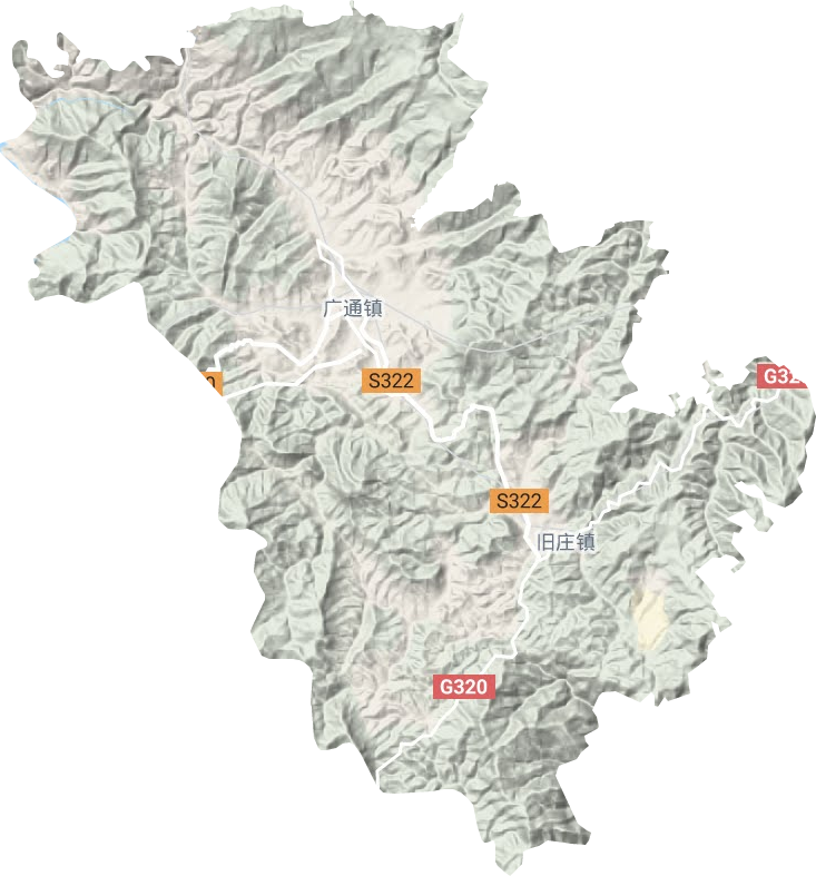 广通镇地形地图