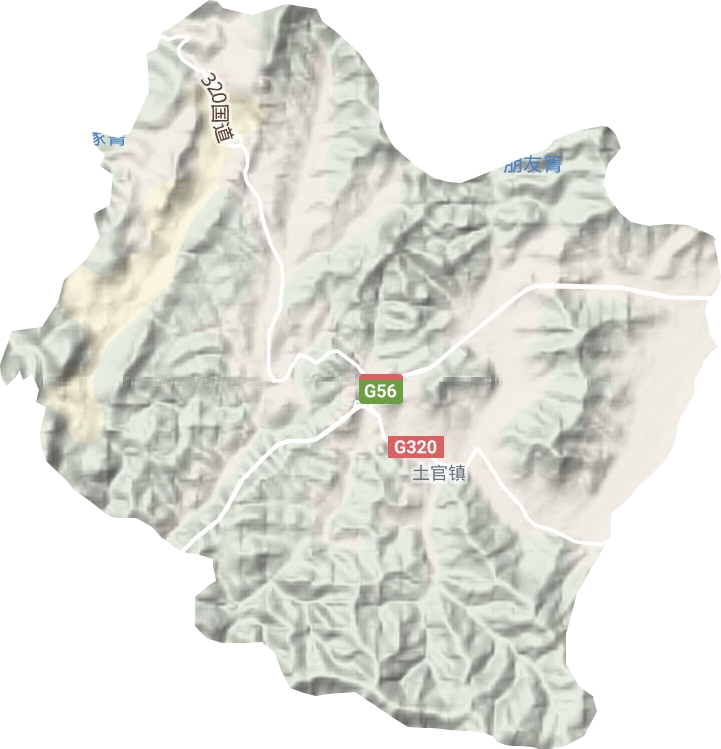 土官镇地形地图