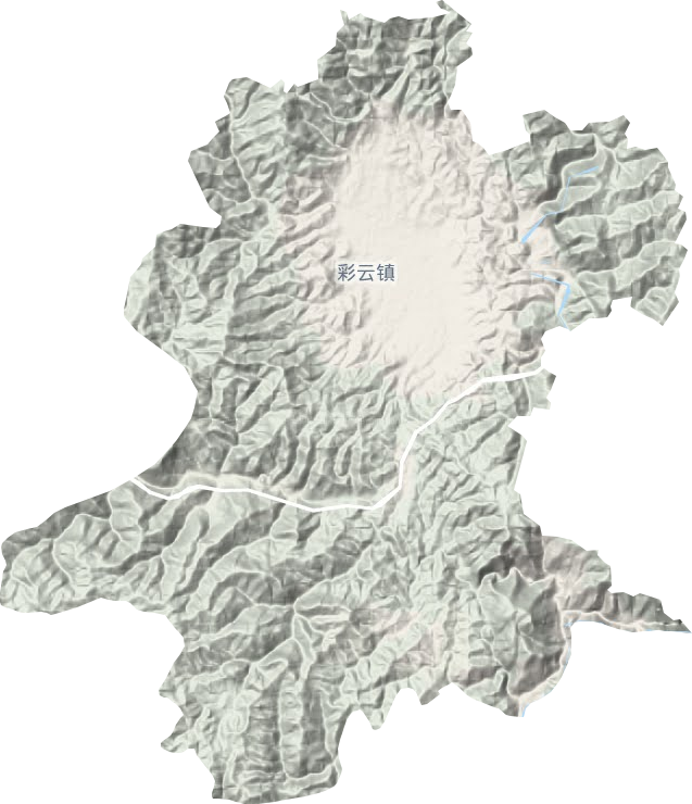 彩云镇地形地图