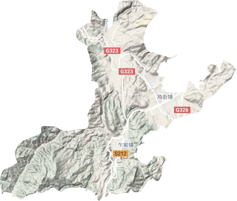 鸡街镇地形地图