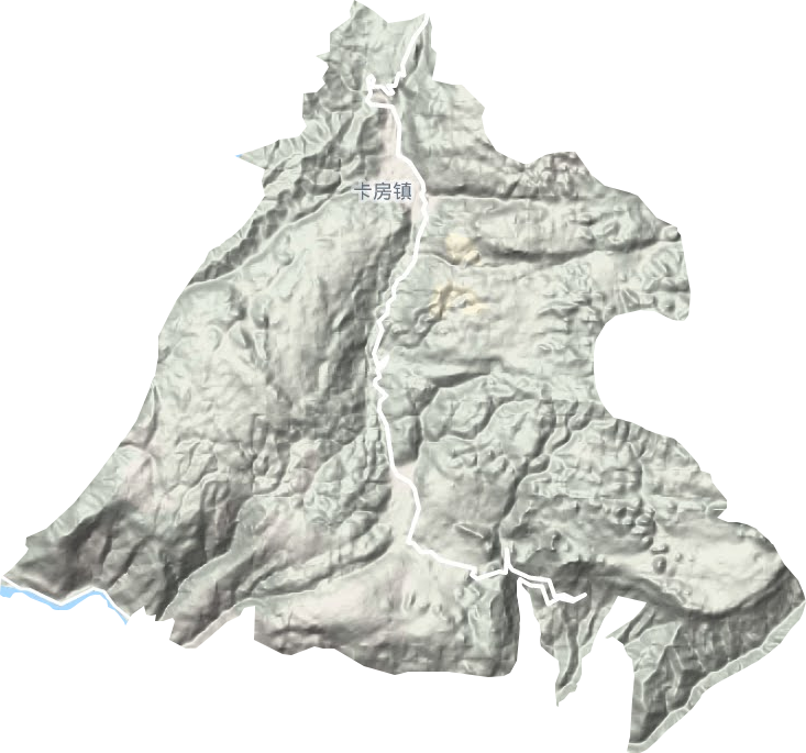 卡房镇地形地图