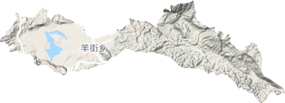 羊街乡地形地图