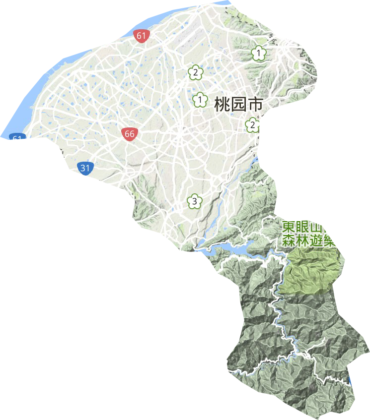 桃园市地形地图