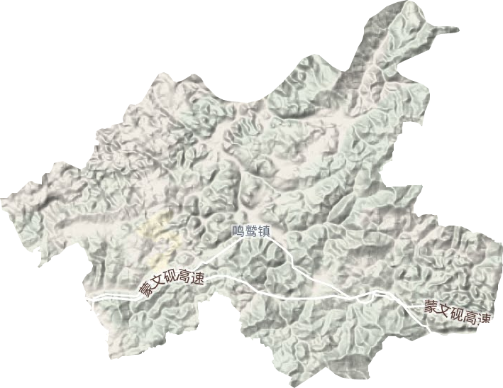 鸣鹫镇地形地图