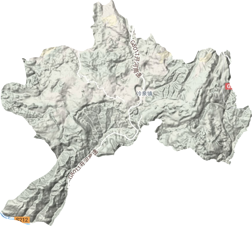 冷泉镇地形地图