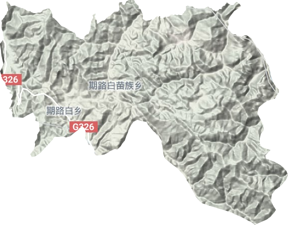 期路白苗族乡地形地图