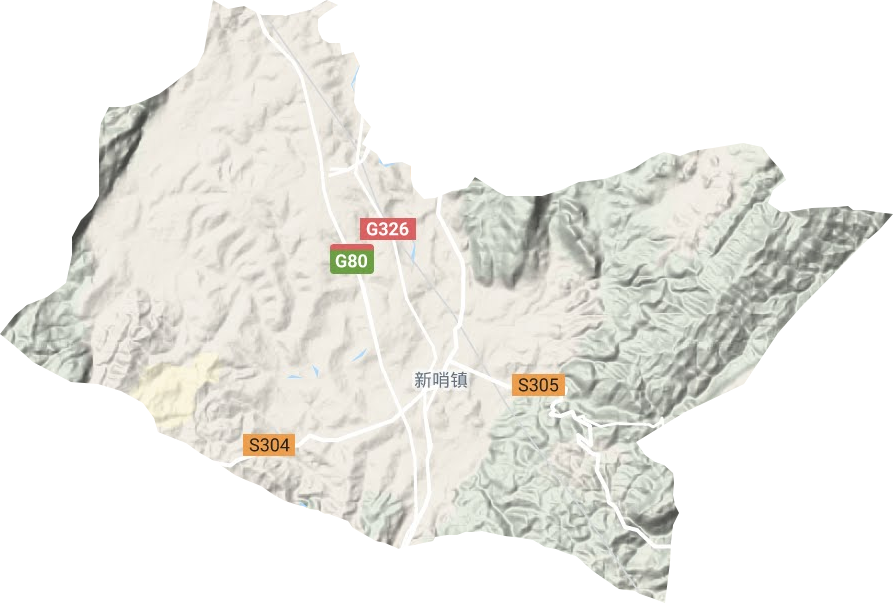 新哨镇地形地图