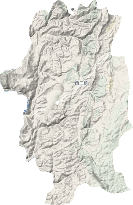 西二镇地形地图