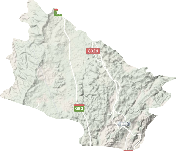 西三镇地形地图