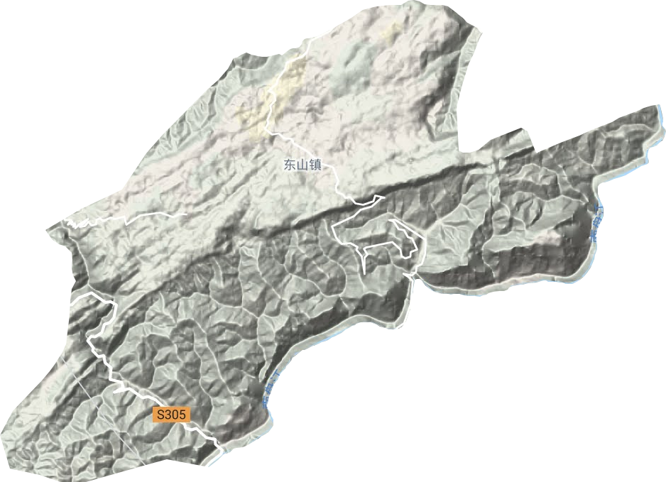 东山镇地形地图