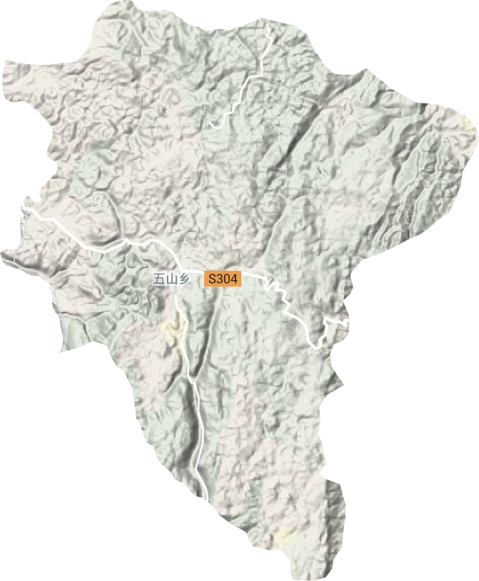 五山乡地形地图