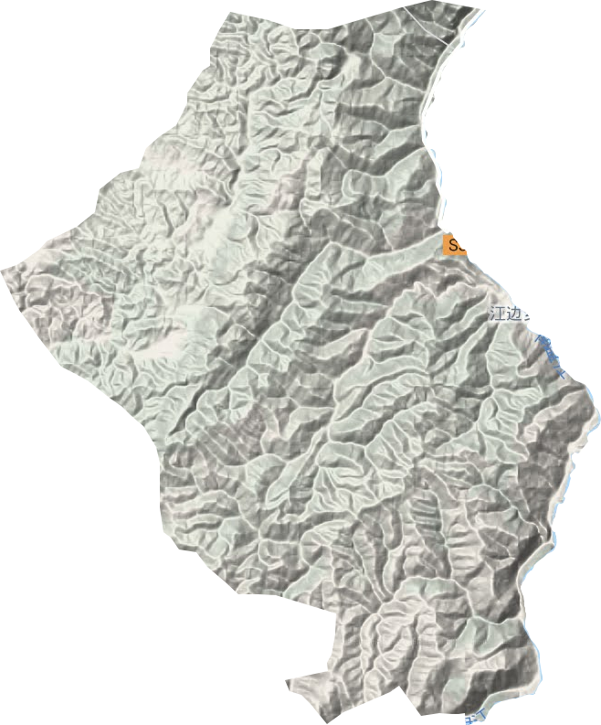 江边乡地形地图
