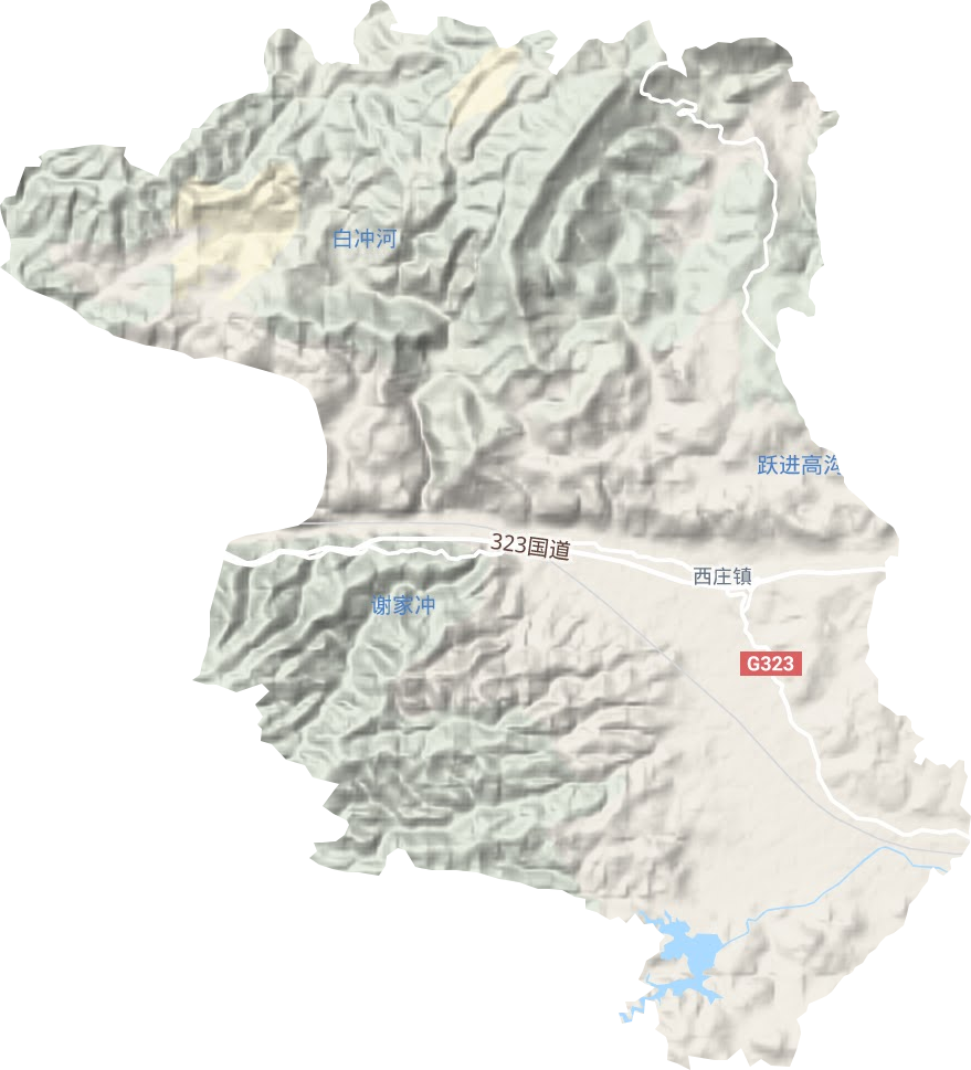 西庄镇地形地图
