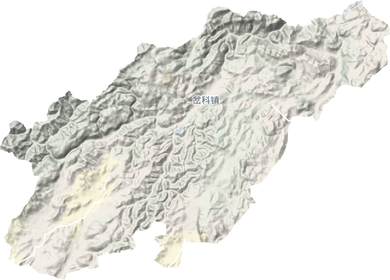 岔科镇地形地图